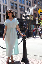 V-Neck Maxi Dress with Adjustable Waist | 100% linen