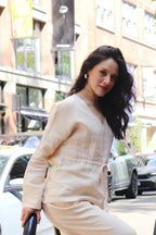Relaxed Drawstring Waist Blouse | 100% linen