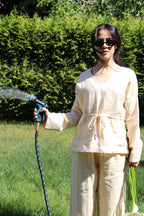 Relaxed Drawstring Waist Blouse | 100% linen