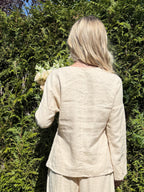 Relaxed Drawstring Waist Blouse | 100% linen