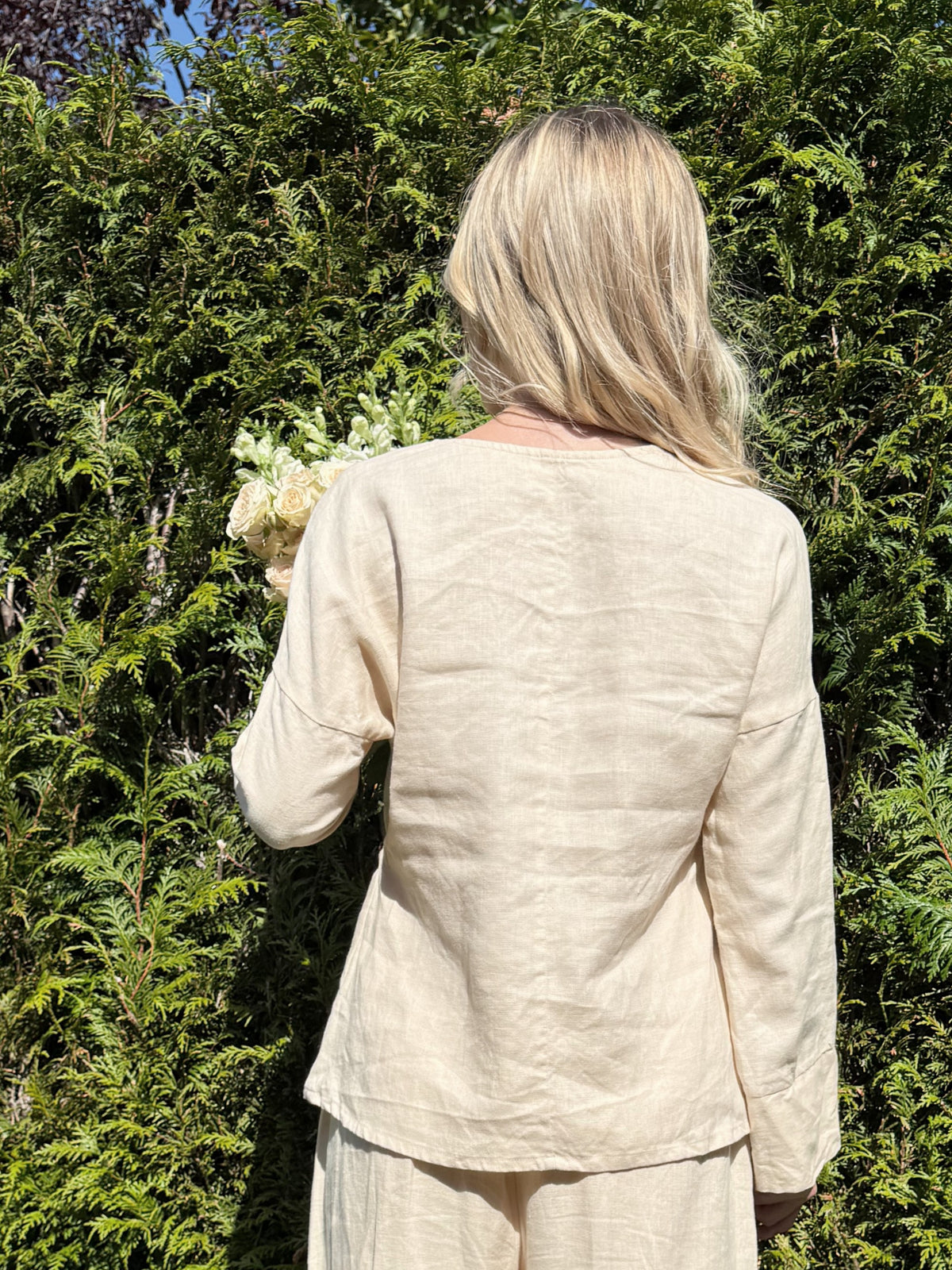 Relaxed Drawstring Waist Blouse | 100% linen