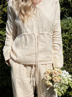 Relaxed Drawstring Waist Blouse | 100% linen